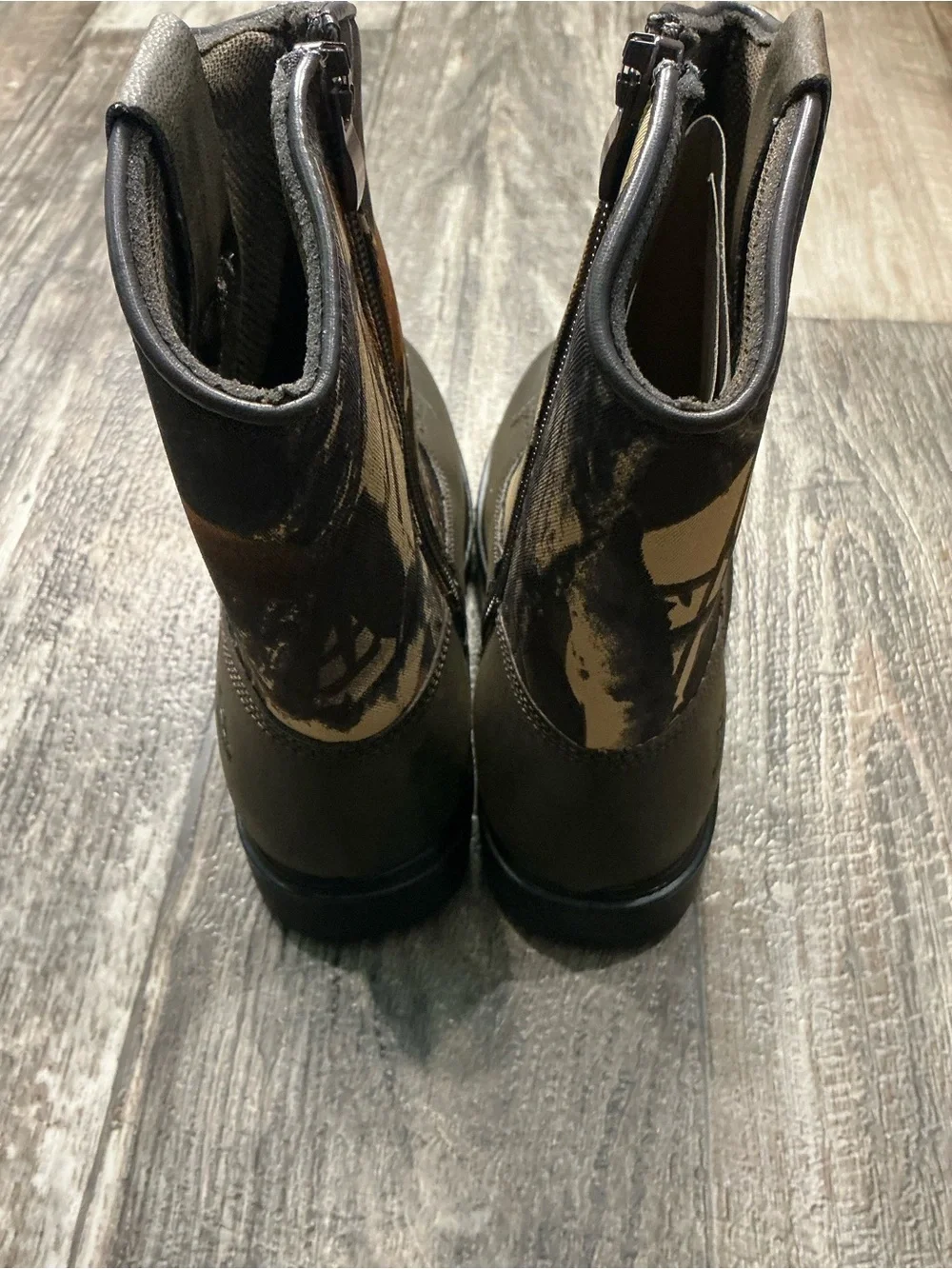 Deer Stags Brown and Dark Brown Kids Western Work Boot Size 1